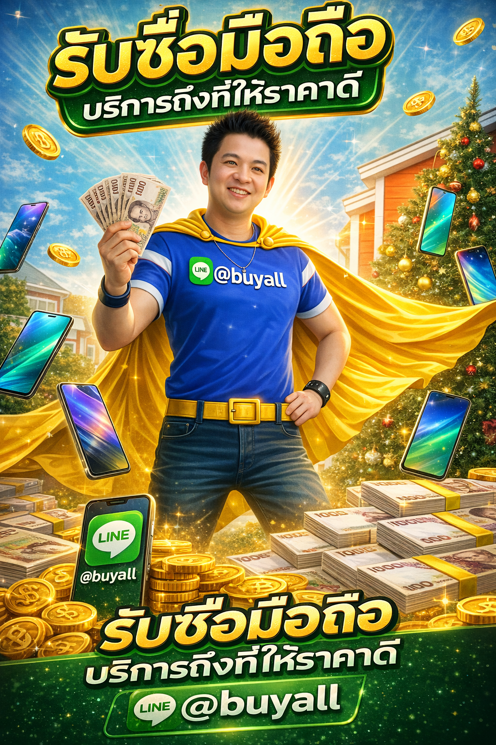 โปสเตอร์รับซื้อมือถือ Ta.co.th LINE @buyall