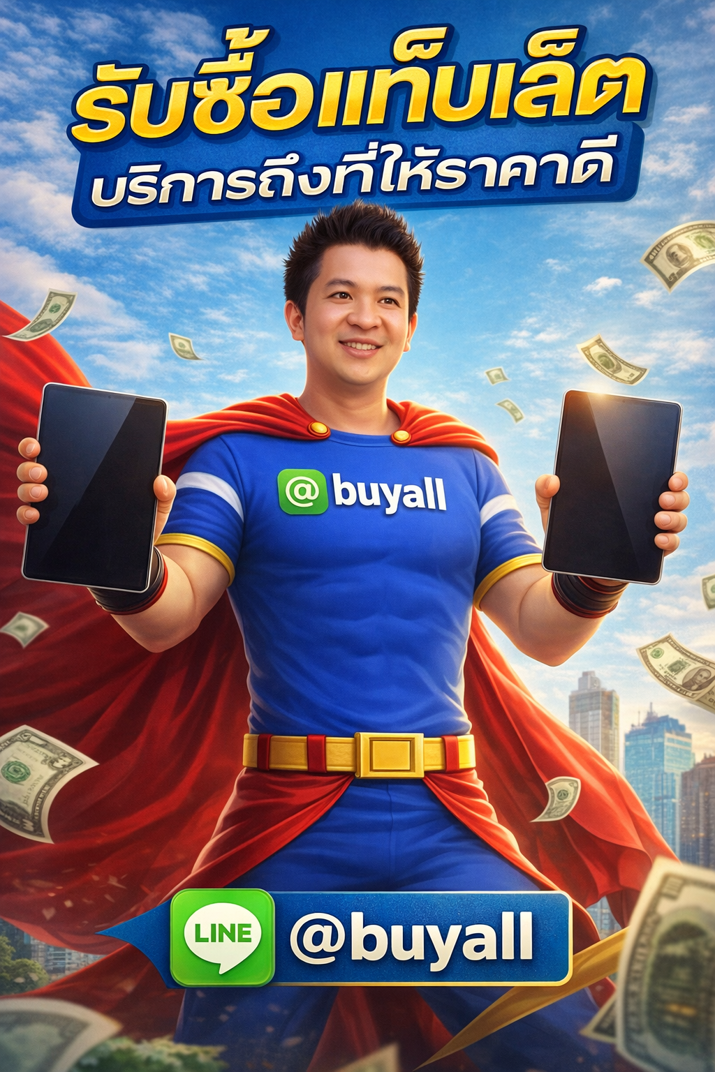 โปสเตอร์รับซื้อแท็บเล็ต Ta.co.th LINE @buyall