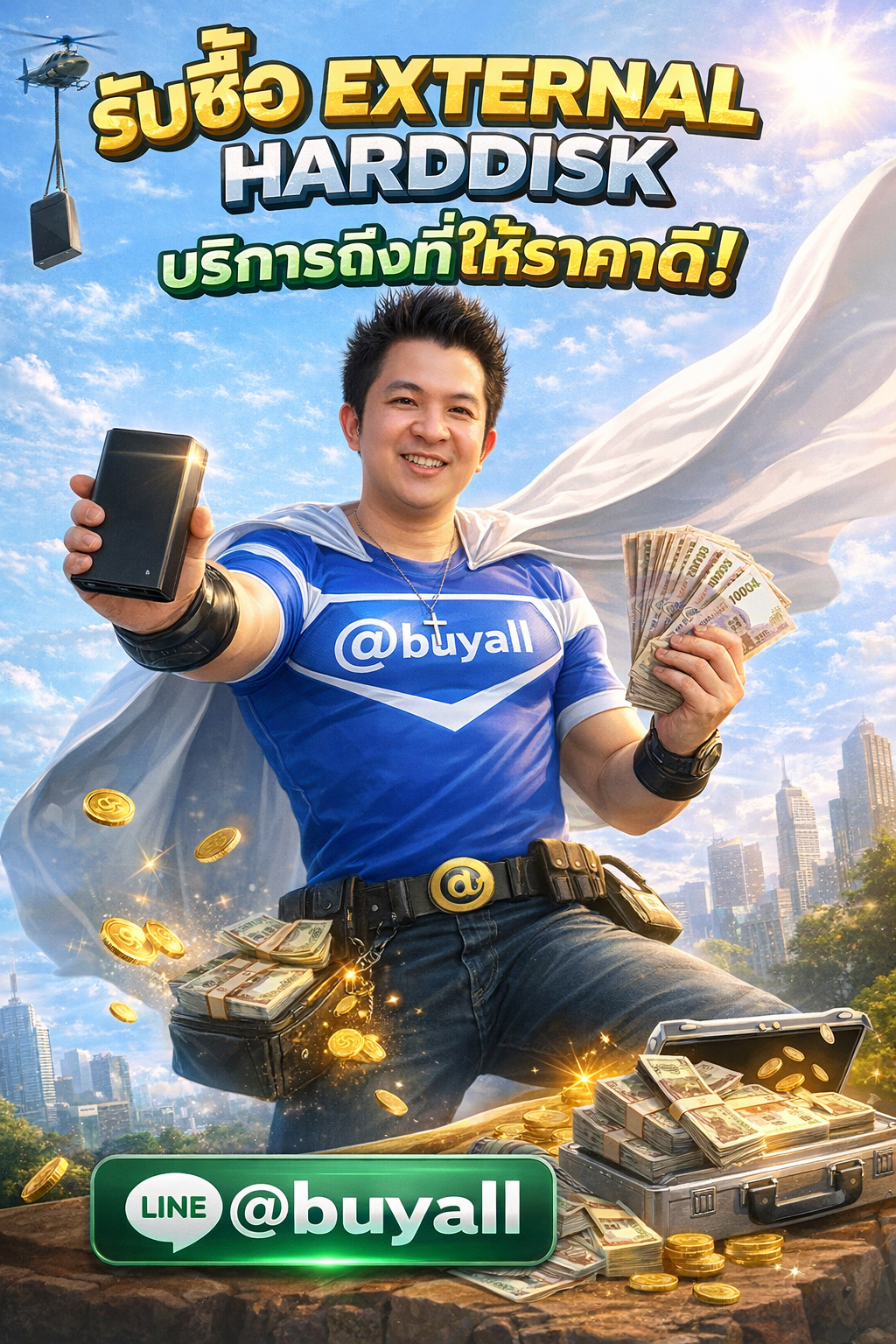 โปสเตอร์รับซื้อ External Harddisk Ta.co.th LINE @buyall