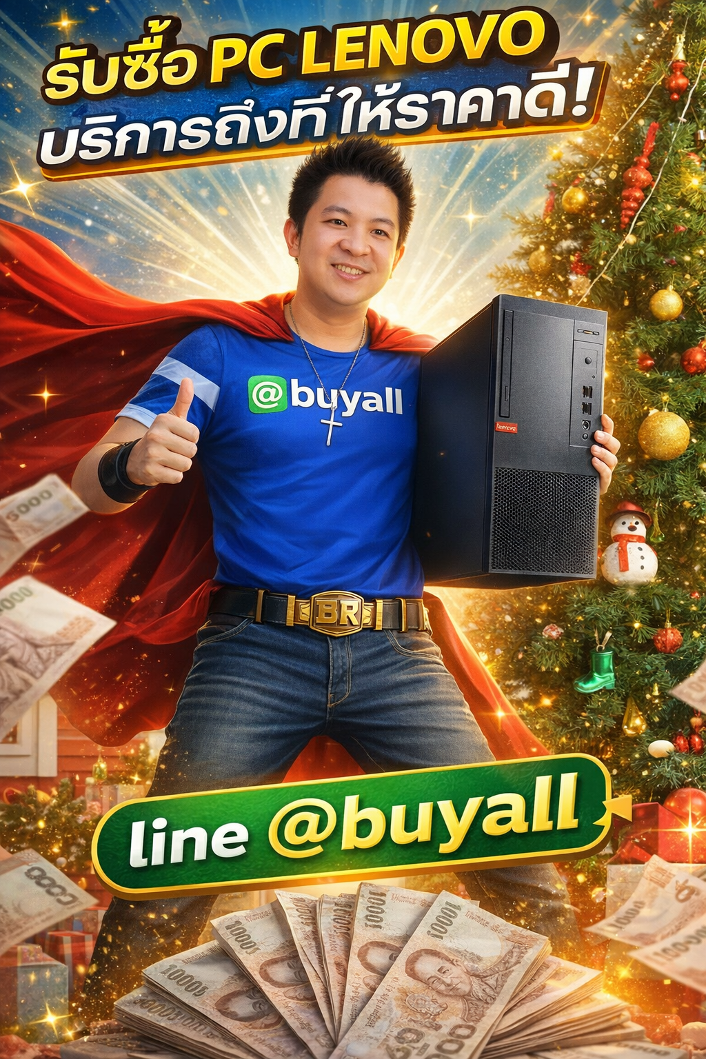 โปสเตอร์รับซื้อ PC Lenovo Ta.co.th LINE @buyall