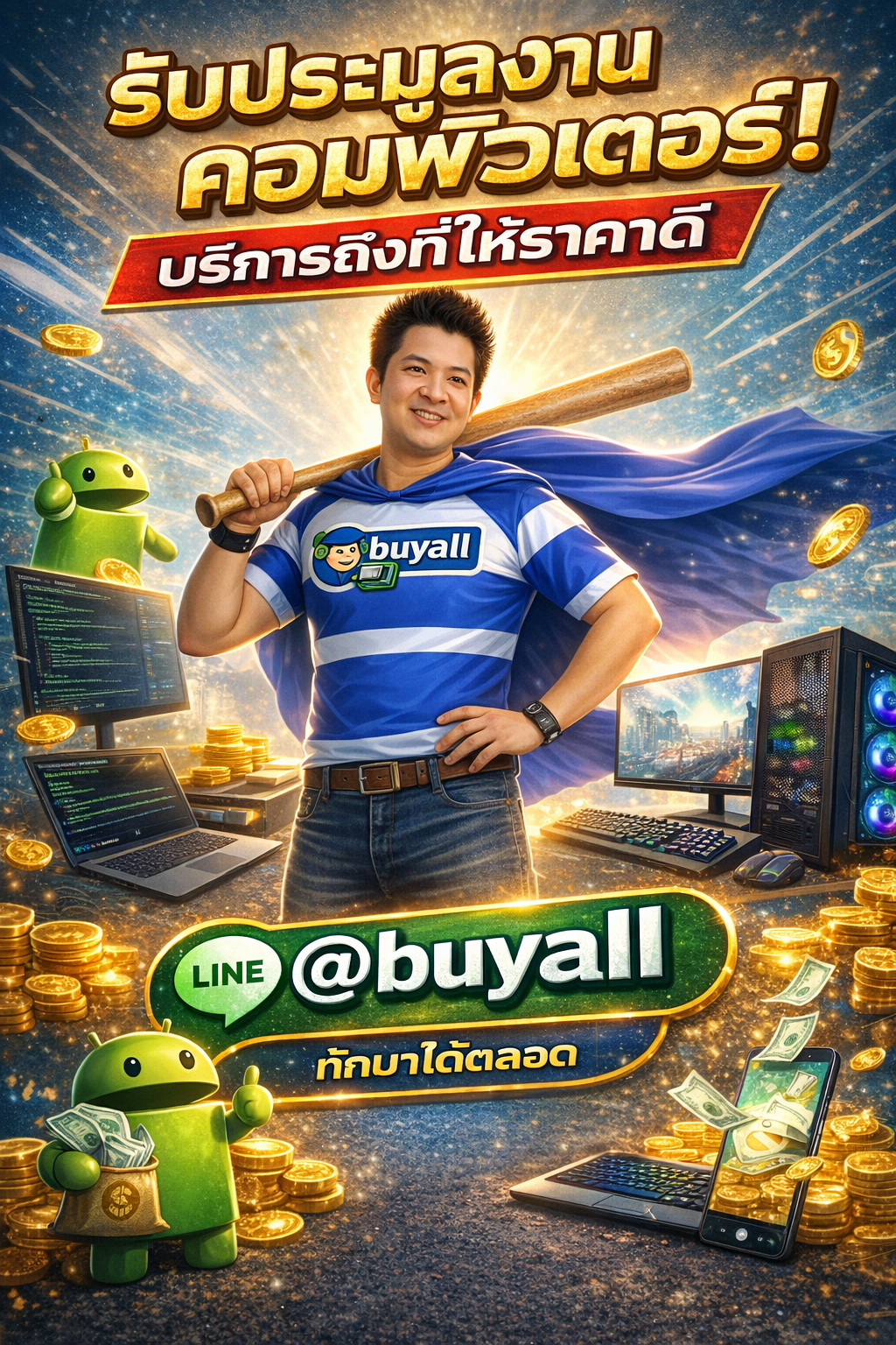 โปสเตอร์รับซื้อสินค้ามือสอง Ta.co.th LINE @buyall
